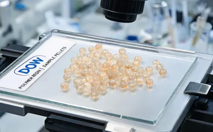 Microscope view of polymer morphology
