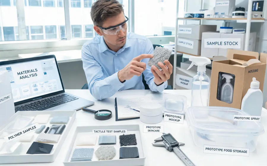 Consumer goods polymer samples in application studio