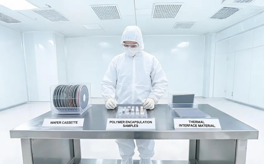 Electronic materials cleanroom with polymer encapsulation