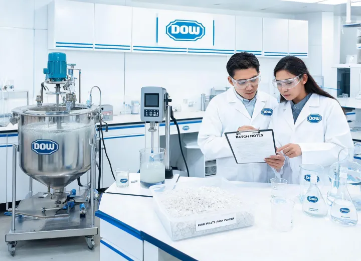 Dow formulation laboratory with resin testing bench